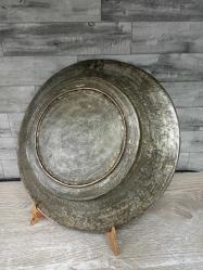 Antika Osmanlı Saz Tuğralı Bakır Yazılı Tabak - Lenger