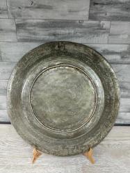 Antika Osmanlı Saz Tuğralı Bakır Yazılı Tabak - Lenger