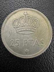 İspanya 25 Peseta 1975 (Yıldız içi 79)