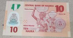 NİJERYA 10 NAIRA   POLIMER Çil   KAĞIT PARA