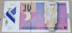 MAKEDONYA 10 DİNAR  POLIMER Çil   KAĞIT PARA