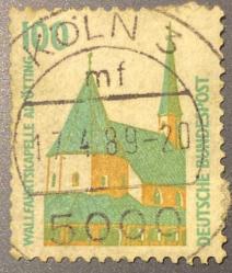 Almanya Pulu - Germany Stamp - Postadan Geçmiş Pul Filateli - 17 NİSAN 1989 DAMGALI - Grace Altotting Şapeli Temalı Pul , 100 PARA - YABANCI PULLAR, NOSTALJİK DOĞUM GÜNÜ HEDİYESİ