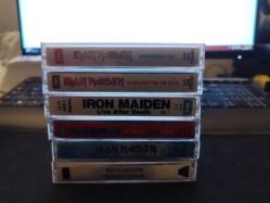 IRON MAIDEN 6 KASET  (LIVE AFTER DEATH - The Number Of The Beast - No Prayer For The Dying - Seventh Son Of A Seventh Son - A Real Live One,Powerslave