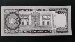 1982 YILI BOLİVYA 1000 BOLİVİANOS   HİÇ KULLANILMAMIŞTIR.