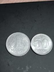 Doğu Almanya 1 Mark 1977 50 pfenig 1971  yabancı madeni para