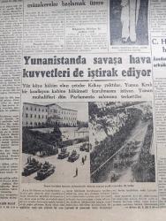 Cumhuriyet Gazetesi - 20 Kasım 1946 - Fransız Komünistleri Ne Düşünüyor Yazan Nadir Nadi Köşe Yazısı - Güvenlik Konseyi Müdürleri Biten Üyelikler Yerine Suriye Belçika Ve Columbia Devletleri Seçildi - Memur Ve Subayların Aylıklarına Zam - Yunanistanda Savaşa Hava Kuvvetleri De İştirak Ediyor - Celal Bayar ve Muğla'da Ona Refakat Eden Adnan Menderes - Eski Meclisi Mebusan Reisi Halil Menteşe'nin Hatıraları Yazı Dizisi - Köylünün Kalkınma Davası Yazan Yusuf Mazhar Aren - Güreşçilerimiz Yarın Geliyor - Yavuz Sultan Selim Ağlıyor Yazan Feridun Fazıl Tülbentçi Yazı Dizisi - İngiltere'nin Dış Politikası Yazan Ömer Rıza Doğrul Köşe Yazısı - Fethi Erdem Beyoğlu Belediye Hastanesi Başhekimliğine Tayin Edilmiştir - Neye Yarar Yazan Burhan Felek Köşe Yazısı - İsmail Dümbüllü Tiyatrosu Ve Suzan Yakar Bakırköy Yeni Sinemada - Roma'da İngiliz Elçiliğine Suikast Yapanlar - Hakemin Pehlivanlığı Yazan İsmail Habib Sevük - Gençlik Günahı Filmi Taksim Sinemasında - Garp Tarihinden Meraklı Sayfalar