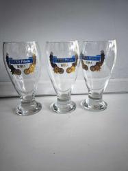 EFES PİLSEN NADİR BİRA BARDAĞI 40 CL 3 ADET 18 CM 1990 (1973 VE 1983  MADALYA BASKILI)