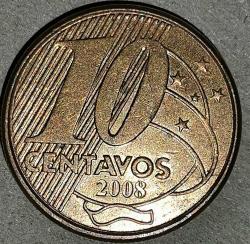 BREZİLYA 2008   10  CENTAVOS