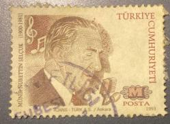 Türk Pulu - Turkish Stamp - Postadan Geçmiş Pul Filateli -  DAMGALI - MÜNİR NURETTİN SELÇUK (1900-1981) TEMALI PUL - Türkiye Cumhuriyeti - NOSTALJİK DOĞUM GÜNÜ HEDİYESİ
