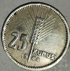 TÜRKİYE  1944   25 KURUŞ