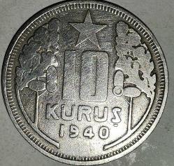 TÜRKİYE  1940   10  KURUŞ