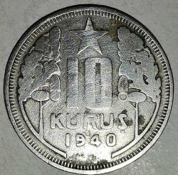 TÜRKİYE  1940   10  KURUŞ