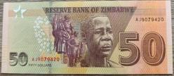 Zimbabwe 50 Dolar - 2020 - ÇİL