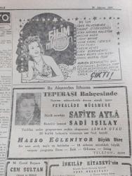 Bayram Gazetesi - 29 Ağustos 1946 -Yolumuzun Ötesi Yazan Nadir Nadi Köşe Yazısı - Başbakan Recep Peker İstanbul'da - Amerikan Donanması İstediği Yere Gidebilir Fotoğrafı - Ukraynanın Yaptığı Manasız Şikayet - Şeker Bayramı Çok Neşeli Geçiyor Fotoğraf - Cemal Nadir Karikatür - Eski Günlerin Canlı Tarihi Yazan Kemal Salih Sel - Bayram Sesleri Yazan Rakım Çalapala - İzmir Üzüm Fiyatları İlan Edildi - Küçük Hikaye Bir Bayram Hediyesi Yazan Ahmed Hidayet Reel -  Bayram Şakaları Yazan Burhan Felek - Beynelmilel Resim Sergisine Davet Edildik - Büyük Sanatkar Safiye Ayla ve Bestekar Mekanı Sadi Işılay Tepebaşı Bahçesinde - Mısır Çarşısı Lokantası Bayram Günleri Açıktır - Aşk Yarışı Ar Sinemasında - Mualla Gökçay İsmail Dümbüllü Ve Suzan Yakar Yakartepe Gazinosunda - Ali Muhiddin Hacı Bekir Karaköy Ve Kadıköy Şubeleri - Kibar Defne Sabunu - Fenni Sünnetçi Emin Fidan - Yeni Universal Jeep - Bulmaca - Elia Radyoları - Münir Nurettin Ve Arkadaşları Cağaloğlu Çiftesaraylar Bahçesinde