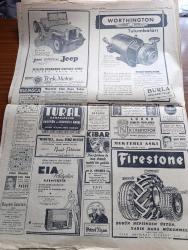 Bayram Gazetesi - 29 Ağustos 1946 -Yolumuzun Ötesi Yazan Nadir Nadi Köşe Yazısı - Başbakan Recep Peker İstanbul'da - Amerikan Donanması İstediği Yere Gidebilir Fotoğrafı - Ukraynanın Yaptığı Manasız Şikayet - Şeker Bayramı Çok Neşeli Geçiyor Fotoğraf - Cemal Nadir Karikatür - Eski Günlerin Canlı Tarihi Yazan Kemal Salih Sel - Bayram Sesleri Yazan Rakım Çalapala - İzmir Üzüm Fiyatları İlan Edildi - Küçük Hikaye Bir Bayram Hediyesi Yazan Ahmed Hidayet Reel -  Bayram Şakaları Yazan Burhan Felek - Beynelmilel Resim Sergisine Davet Edildik - Büyük Sanatkar Safiye Ayla ve Bestekar Mekanı Sadi Işılay Tepebaşı Bahçesinde - Mısır Çarşısı Lokantası Bayram Günleri Açıktır - Aşk Yarışı Ar Sinemasında - Mualla Gökçay İsmail Dümbüllü Ve Suzan Yakar Yakartepe Gazinosunda - Ali Muhiddin Hacı Bekir Karaköy Ve Kadıköy Şubeleri - Kibar Defne Sabunu - Fenni Sünnetçi Emin Fidan - Yeni Universal Jeep - Bulmaca - Elia Radyoları - Münir Nurettin Ve Arkadaşları Cağaloğlu Çiftesaraylar Bahçesinde
