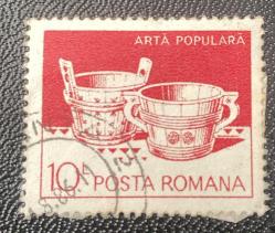 Romanya Pulu - Romania Stamp - Postadan Geçmiş Pul Filateli - 1986 Damgalı - HALK SANATI SU KOVALARI TEMALI PUL , 10 PARA - YABANCI PULLAR - NOSTALJİK DOĞUM GÜNÜ HEDİYESİ