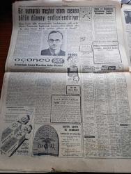 Cumhuriyet Gazetesi - 3 Mayıs 1958 - Gezi Notları 3 Cami Kadın Ve Ötesi Yazanlar Nadir Nadi Köşe Yazısı - Memurlar Arasında Tasfiye Yapılmayacak - Akis Dergisi Mahkum Oldu - Meşhur Orkestra Şefi Georges Tzipine İstanbul'a Geldi Fotoğraf -  Van Özalp'ta 33 Vatandaşın Kurşuna Dizilmesi Hadisesine Dair Meclis Tahkikatı Bitti - Amerika'nın Bize Yardımı İle Alakalı Anlaşma - Kızılcahamam Kazasında Rusça Beyannameler - Atatürk'ün Mareşallik Kılıcı Bulundu - Başbakan Adnan Menderes Karaçi'de - Hayyam'ı Saran Rüzgar Yazan Rüştü Şardağ - Üçüncü Alev Yazan Nihal Karamağaralı Yazı Dizisi -  Yaz Hizmetleri Yazan Burhan Felek Köşe Yazısı - Bir Numaralı Meşhur Atom Casusu Klaus Fuchs Bütün Dünyayı Endişelendiriyor - İstanbul Sinemalar Tiyatrolar Programı - Brezilyalı Bangu İle Fenerbahçe Maçı - Konya Gençlerbirliği Takımı Şampiyon Fotoğraf - Milli Futbol Takımımız Dün Açıklandı - Gazetelerarası Maçta Cumhuriyet 0 Yenisabah 0 - Sümerspor Avrupa'ya Gidecek -  Ankara Poligonu Yıkılıyor - Şadi Tezcan