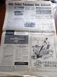 Cumhuriyet Gazetesi - 3 Mayıs 1958 - Gezi Notları 3 Cami Kadın Ve Ötesi Yazanlar Nadir Nadi Köşe Yazısı - Memurlar Arasında Tasfiye Yapılmayacak - Akis Dergisi Mahkum Oldu - Meşhur Orkestra Şefi Georges Tzipine İstanbul'a Geldi Fotoğraf -  Van Özalp'ta 33 Vatandaşın Kurşuna Dizilmesi Hadisesine Dair Meclis Tahkikatı Bitti - Amerika'nın Bize Yardımı İle Alakalı Anlaşma - Kızılcahamam Kazasında Rusça Beyannameler - Atatürk'ün Mareşallik Kılıcı Bulundu - Başbakan Adnan Menderes Karaçi'de - Hayyam'ı Saran Rüzgar Yazan Rüştü Şardağ - Üçüncü Alev Yazan Nihal Karamağaralı Yazı Dizisi -  Yaz Hizmetleri Yazan Burhan Felek Köşe Yazısı - Bir Numaralı Meşhur Atom Casusu Klaus Fuchs Bütün Dünyayı Endişelendiriyor - İstanbul Sinemalar Tiyatrolar Programı - Brezilyalı Bangu İle Fenerbahçe Maçı - Konya Gençlerbirliği Takımı Şampiyon Fotoğraf - Milli Futbol Takımımız Dün Açıklandı - Gazetelerarası Maçta Cumhuriyet 0 Yenisabah 0 - Sümerspor Avrupa'ya Gidecek -  Ankara Poligonu Yıkılıyor - Şadi Tezcan
