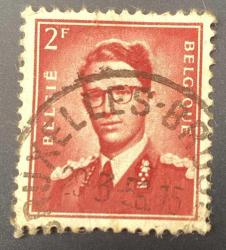 Belçika Pulu - Belgium Stamp - Postadan Geçmiş Pul Filateli - 29 MART 1956 DAMGALI - KRAL BAUDOUIN TEMALI PUL , 2 PARA - YABANCI PULLAR-NOSTALJİK DOĞUM GÜNÜ HEDİYESİ