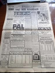 Cumhuriyet Gazetesi - 13 Kasım 1946 - Partilerin Hataları Yazan Nadir Nadi Köşe Yazısı - Hükümete Son Kararlar İçin Sorulan Sualler - Celal Bayar Aydın'da - Ordu'da Nakdi Bedel Alınmasından Vazgeçildi - Çalışma Bakanı Sadi Irmak'ın Yaptığı Demeç - Cemal Nadir Karikatür - İngiliz Kralı Altıncı Georges Parlamentoyu Bir Nutukla Açtı - Eski Meclisi Mebusan Reisi Halil Menteşe'nin Hatıraları Yazı Dizisi - Şadan Candarın İsviçre'de Verdiği Konserler Yazan Peride Celal - Kız Lisesi Voleybol Müsabakaları - Yavuz Sultan Selim Ağlıyor Yazan Feridun Fazıl Tülbentçi Yazı Dizisi - Bu Yükseliş Piyasa İcabıdır Yazan Burhan Felek Köşe Yazısı - Orhan Borar Ve Mithat Fenmen Konserleri Fotoğrafı - Türk Güreşi Oyunların Filmi Yazan İsmail Habib Sevük - Küçük Hikaye İki Damla Gözyaşı Ve İki Damla Kan Yazan Vahdet Gültekin - Yılanlı Mabude Filmi Çemberlitaş Sinemasında - Prenses Ve Korsan Yıldız Sinemasında - Beynelmilel Portreler Sir Alexander Cadogan - Mevludhan Ve Düagû Hafız Recai Tanses - Ece Ajandası
