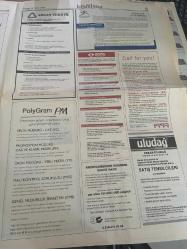SABAH İŞ PARA İNSAN GAZETESİ DOĞUM GÜNÜ GAZETESİ - 25 EKİM   1998 -ALARKO HOLDİNG İNSAN KAYNAKLARI VE HALKLA İLİŞKİLER SEYIR M. - tora erdiman - peter druckker- melih arat- nestle - yurtdışındaki iş olanakları - suudi Arabistan - arthur andersen - data expert- general finans - bizimgaz - demirbank - bimpaş- jetpa- Uludağ gazoz - poly gram - arsan tekstil - zorlu holding - Mercedes benz - marpa güvenlik - baybars altuntaş- hey tekstil - kayalar Çelik ve plas san. A.ş.- barry richman- Türkiye üçüncü sektör vakfı - kalite köşesi - claus moller Türkiye iş adamlarını gezintiye çıkaracak -seminer takvimi - tüsev