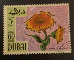 Dubai Pulu - Dubai Stamp - Postadan Geçmiş Pul Filateli - Damgalı - ÇİÇEK TEMALI PUL , 60 PARA - YABANCI PULLAR -NOSTALJİK DOĞUM GÜNÜ HEDİYESİ