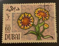 Dubai Pulu - Dubai Stamp - Postadan Geçmiş Pul Filateli - Damgalı - ÇİÇEK TEMALI PUL , 60 PARA - YABANCI PULLAR -NOSTALJİK DOĞUM GÜNÜ HEDİYESİ