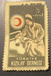 Türk Pulu - Turkish Stamp - Postadan Geçmiş Pul Filateli -  DAMGALI - TÜRKİYE  KIZILAY DERNEĞİ -HASTA VE HEMŞİRE TEMALI PUL, 5 KURUŞ  - Türkiye Cumhuriyeti - NOSTALJİK DOĞUM GÜNÜ HEDİYESİ