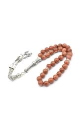 Hakiki Doğal Turuncu Yıldız Taşı Tesbih 8 Mm