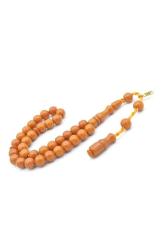 Hakkı Usta İmzalı Küre Kesim Bilek Boy Turuncu Sıkma Kehribar Tesbih