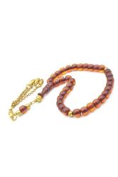 Tekerlek Kesim Bilek Boy Turuncu Sıkma Kehribar Tesbih