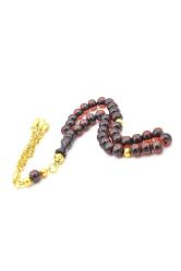 Tekerlek Kesim Bilek Boy Kahverengi Sıkma Kehribar Tesbih