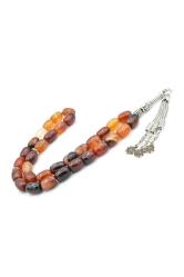 Kapsül Kesim Dev Boy Hakiki Siyah Kırmızı Akik Taşı Tesbih