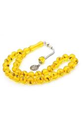 Küre Kesim Karınca Fosilli Toz Kehribar Tesbih 12 Mm