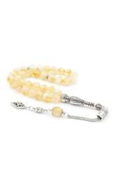 Gümüş Kaplama Püsküllü Orijinal Sitrin Taşı Tesbih