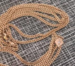 Antika Victorian Altın Dolgu Opal Taşlı Cep Saati Zinciri 0090