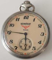 RUSYA USSR SERKİSOF MARKA ORİJİNAL ANTİK KURMALI MUHTEŞEM AKTİF CEP SAATİ SSS1E1A1 ÇOK NADİR
