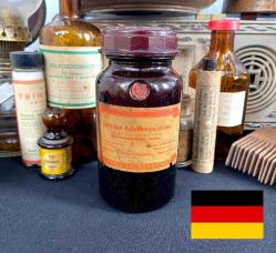 Antika - 1930 Almanya, Merck Orijinal Damgalı Nadir Amber Cam Koleksiyonluk Şişe - kitantik - kitaLog