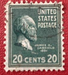 Amerika Birleşik Devletleri Pulu - Unıted States Stamp - Postadan Geçmiş Pul Filateli - Damgalı - BAŞKAN JAMES A. GARFIELD 1881 TEMALI PUL , 20 PARA  - YABANCI PULLAR, NOSTALJİK DOĞUM GÜNÜ HEDİYESİ