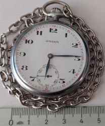 İSVİÇRE HİSLON MARKA ORİJİNAL AKTİF KURMALI BEYAZ KADRAN BEYAZ MAKİNA ANTİK KÖSTEKLİ CEP SAATİ 2H1İ1SS ÇOK TEMİZ ÇOK NADİR