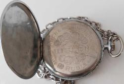 İSVİÇRE HİSLON MARKA ORİJİNAL AKTİF KURMALI BEYAZ KADRAN BEYAZ MAKİNA ANTİK KÖSTEKLİ CEP SAATİ 2H1İ1SS ÇOK TEMİZ ÇOK NADİR