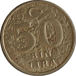 1996 Dünya Gıda Zirvesi - Roma (Tedavül) 50 Bin Lira Hatıra Parası   Özel Fol Derin'de  ÇA