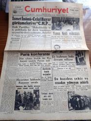 Cumhuriyet Gazetesi - 25 Haziran 1947 - Haydutlar Arasında Yazan Nadir Nadi Başmakale - İsmet İnönü Celal Bayar Görüşmeleri Ve CHP - Yunus Nadi Mükafatı Büyük Jürisi Dünkü Toplantısı Esnasında Fotoğraf - 1947 Yunus Nadi Mükâfatını Kazanan Tıp Talebesinden Erdoğan Meto Fotoğraf - Suriye'de Kanlı Seçimler - Tramvaya Asılmaktan 28416 Kişi Cezalandırıldı - Ekmekler Daha Beyaz Olacak - Adak Yazan Kemal Ragıp Yazı Dizisi - Hasan Ali Yücel İki Dava Daha Açtı - Gene Et Meselesi Yazan Burhan Felek Köşe Yazısı - Demokrat Parti Piyangosu - Işık Revüsü Aksaray Aynur Sinema Bahçesinde - Tepebaşı Bahçesinde Emsalsiz Bir Program - Halide Pişkin İhsan Balkır Skeçleri - General Electric - Bayan Rikkat Uyanık Suadiye Plaj Gazinosunda - Renault Otomobil - Refik Ve Müfid Sadıkoğlu Kardeşler Komandit ŞTi - Bugünkü Radyo Programı - Singer Saatleri - Parker 51 Dolma Kalem