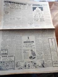 Cumhuriyet Gazetesi - 19 Ocak 1953 - Başbakan'ın Hitabesi Yazan Abidin Daver Başmakale - Başbakan Adnan Menderes Dün Antep'te Yaptığı Mühim Konuşma - Fuat Köprülü Dün Akşam Yugoslavya'ya Gitti Fotoğraf - İngiliz Dışişleri Bakanı Eden'in Türkiye Seyahati - Beşiktaş Vefa İle 1 1 Berabere Kaldı - Kasımpaşa Beykoz Maçı Berabere Bitti Fotoğraf - Turizm Balosunda Şehir Kıyafetleri Fotoğrafı - İran'da Kızardım Kaşani İhtilafı Ciddi Bir Safhaya Girdi - 3 Kadının Romanı Yazan Peride Celal Yazı Dizisi - Revü De Cuba Tepebaşı Gazinosunda - Müşterek Utanç Yazan Burhan Felek Köşe Yazısı - Komünist Partisi İsrail'de Kanundışı Ediliyor - Malatya'da Ahmet Emin Yalman Suikastı İle İlgili Yeni Tevkifler - Malatya Büyük Doğu Cemiyeti - İstanbul Ankara Radyosu Programı - Bedri Rahmi Eyüboğlu Ve Eşi Eren Eyüpoğlu'nun Açtıkları Sergi Fotoğraf - Hikaye Dalga Geçiyoruz Yazan Halikarnas Balıkçısı - Nefis Arı Bisküvileri - Türkiye İş Bankası - Alman Siemens Elektrik Süpürgeleri - Nezle İlacı Enfiyol