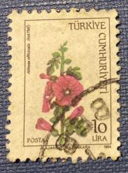 Türk Pulu - Turkish Stamp - Postadan Geçmiş Pul Filateli - DAMGALI - GHATMİ ÇİÇEĞİ TEMALI PUL, 10 LİRA - Türkiye Cumhuriyeti - NOSTALJİK DOĞUM GÜNÜ HEDİYESİ