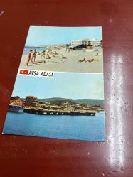 Avşa adasında plaj ve genel görünüm   keskin color  kartpostalı 15x10.5 ebatında