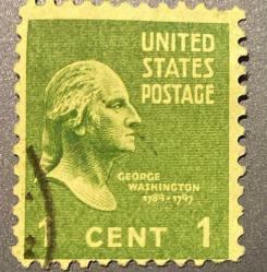 Amerika Birleşik Devletleri Pulu - USA Stamp - Postadan Geçmiş Pul Filateli - DAMGALI - GEORGE WASHINGTON TEMALI PUL, 1 PARA - YABANCI PULLAR -NOSTALJİK DOĞUM GÜNÜ HEDİYESİ