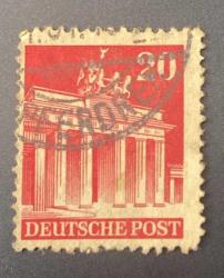 Almanya Pulu - Germany Stamp - Postadan Geçmiş Pul Filateli - Damgalı - BRANDENBURG KAPISI TEMALI PUL, 20 PARA - YABANCI PULLAR-NOSTALJİK DOĞUM GÜNÜ HEDİYESİ