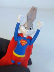 Looney Tunes Bugs Bunny DC Justice League Superman Kostümünde Burger King Oyuncak Figür 2023