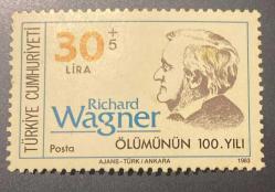 Türk Pulu - Turkish Stamp - Postadan Geçmiş Pul Filateli  - Richard  Wagner Ölümünün 100. Yılı Temalı Pul ,1983, 30+5 Lira - Türkiye Cumhuriyeti - NOSTALJİK DOĞUM GÜNÜ HEDİYESİ